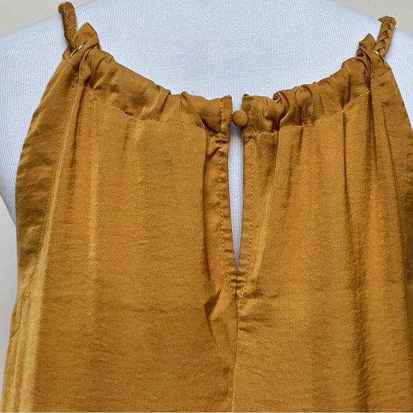 Rachel Zoe Golden Mustard Braided Halter Top Maxi Dress Size Small - Picture 4 of 8